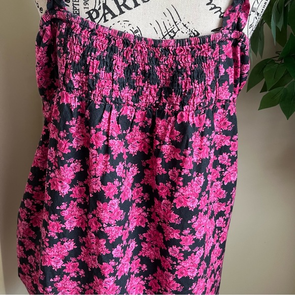 Decree Floral Cotton Strappy Sleeveless Top Pink Sz XL - Picture 12 of 16